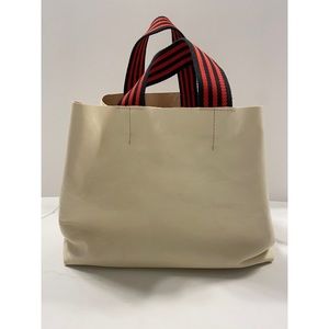 Clare Vivier White Rustic Bateau Tote